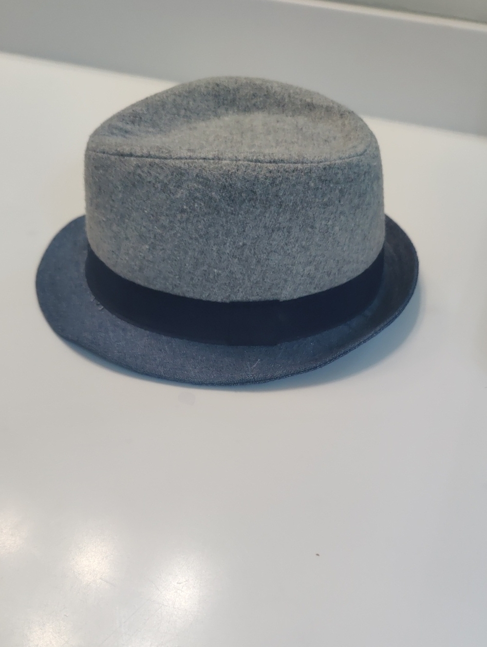 Fedora Hat Toddler Boys Gray Navy Band Vintage Inspired Aesthetic Cottagecore